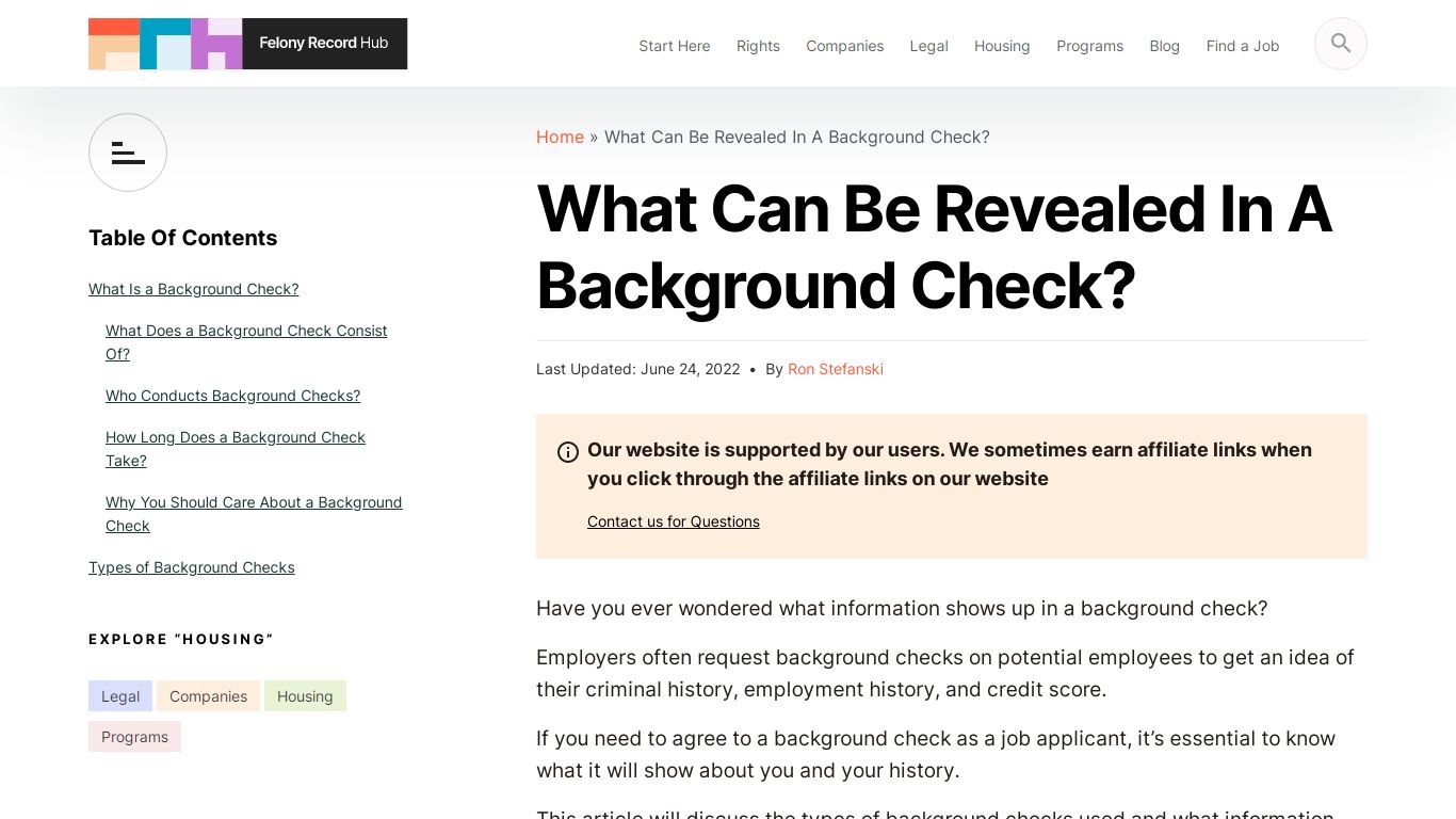 What Can Be Revealed In A Background Check? | Felony Record Hub