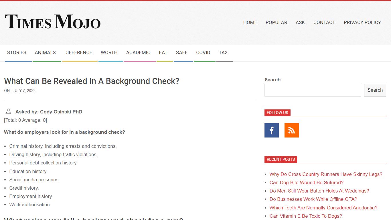 What can be revealed in a background check? - TimesMojo